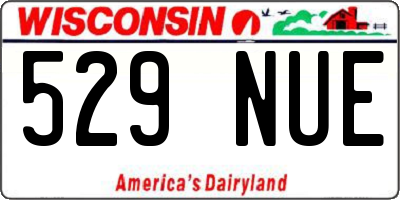 WI license plate 529NUE