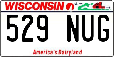 WI license plate 529NUG