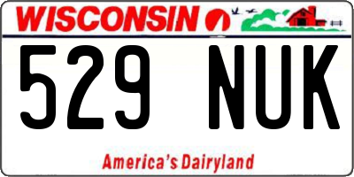 WI license plate 529NUK
