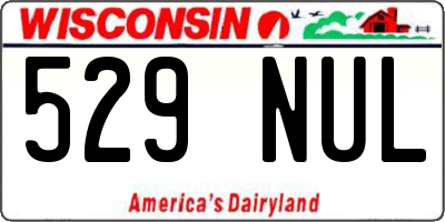 WI license plate 529NUL