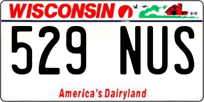 WI license plate 529NUS