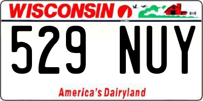 WI license plate 529NUY