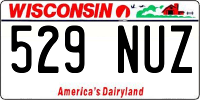 WI license plate 529NUZ