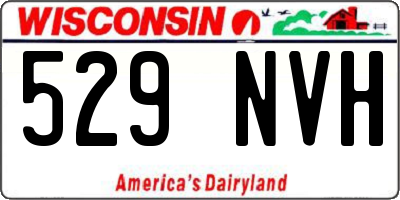 WI license plate 529NVH