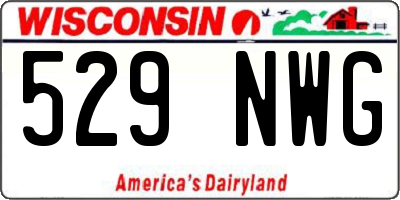 WI license plate 529NWG