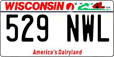 WI license plate 529NWL