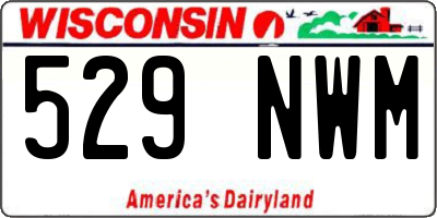 WI license plate 529NWM