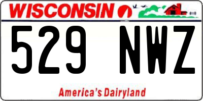 WI license plate 529NWZ