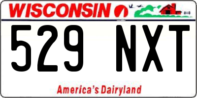 WI license plate 529NXT