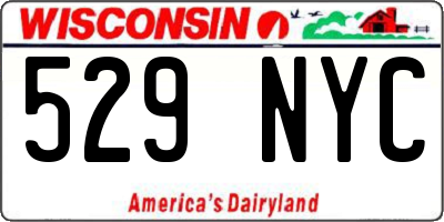 WI license plate 529NYC