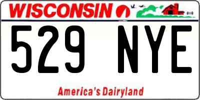 WI license plate 529NYE
