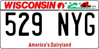 WI license plate 529NYG