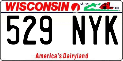 WI license plate 529NYK