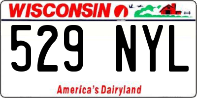 WI license plate 529NYL