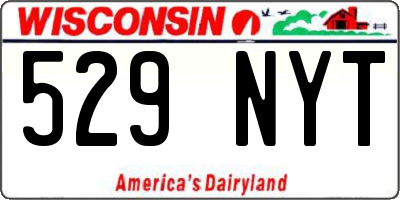 WI license plate 529NYT