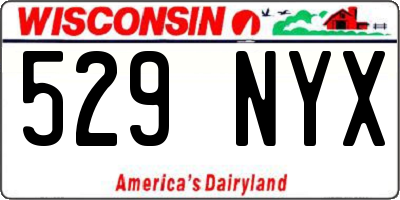 WI license plate 529NYX