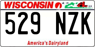 WI license plate 529NZK