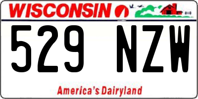 WI license plate 529NZW