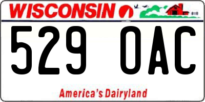 WI license plate 529OAC