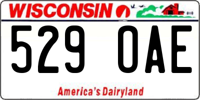 WI license plate 529OAE
