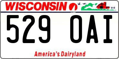 WI license plate 529OAI