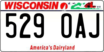 WI license plate 529OAJ