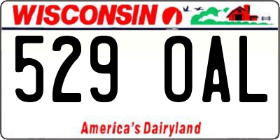WI license plate 529OAL