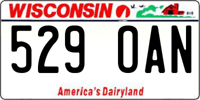 WI license plate 529OAN