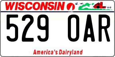WI license plate 529OAR