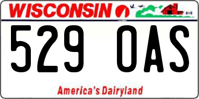 WI license plate 529OAS