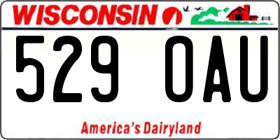 WI license plate 529OAU