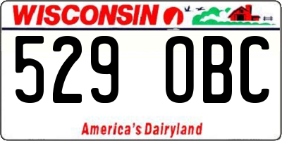 WI license plate 529OBC