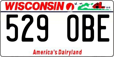 WI license plate 529OBE