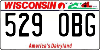 WI license plate 529OBG