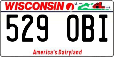 WI license plate 529OBI