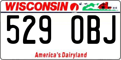 WI license plate 529OBJ