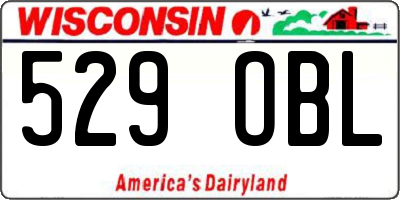 WI license plate 529OBL