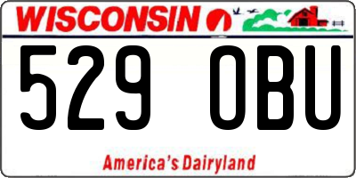 WI license plate 529OBU