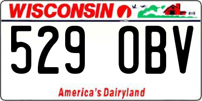 WI license plate 529OBV