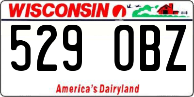 WI license plate 529OBZ