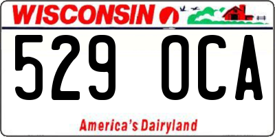 WI license plate 529OCA