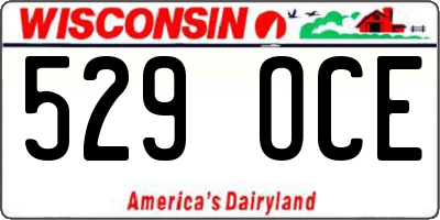 WI license plate 529OCE