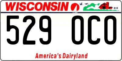 WI license plate 529OCO