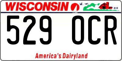 WI license plate 529OCR