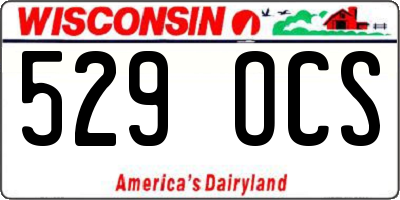 WI license plate 529OCS
