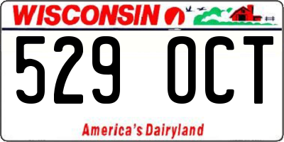 WI license plate 529OCT