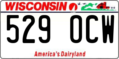 WI license plate 529OCW