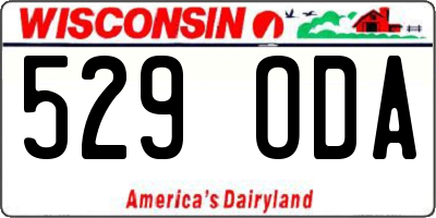 WI license plate 529ODA