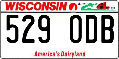 WI license plate 529ODB