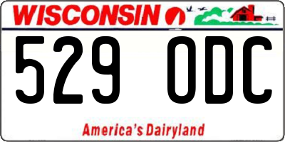 WI license plate 529ODC